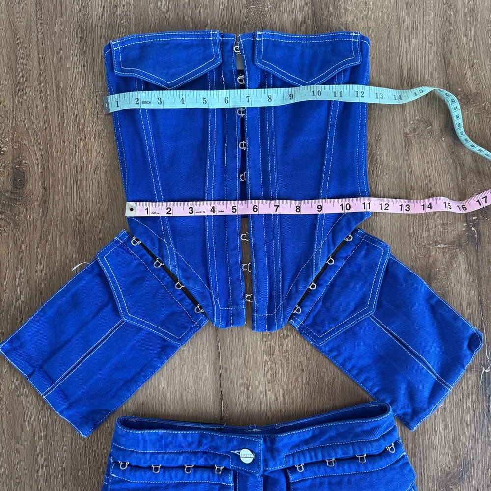 Dion Lee Blue Denim Corset & Mini Skirt Set AUS 4 US 0 - Picture 7 of 10